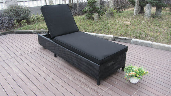 Multifunction Rattan Sun Lounger , Resin Wicker Lounge Chair