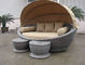 Cane Garden Daybed With Tea/ Coffee Table , Wicker Oval Daybed