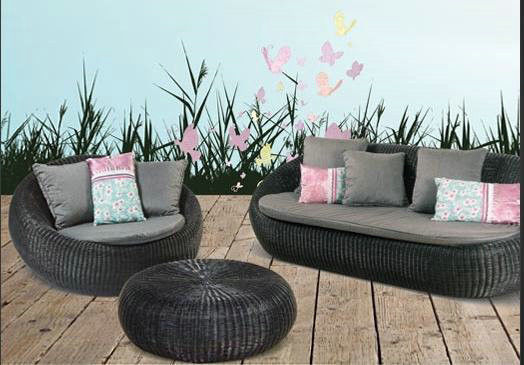 3pcs garden round rattan sofas  