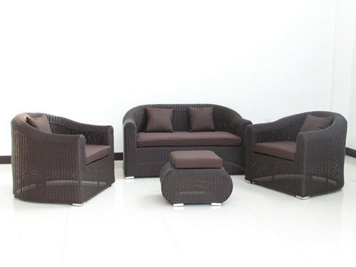 Modern Dark Brown Meeting Room Sofa Set , Wicker Furniture Set