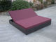 Outdoor Rattan Material Chaise Lounge Daybed In Double,Cushion Cover With Adjustable Back