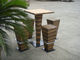 Brown PE Rattan Bar Set , Home Balcony / Garden Table And Chairs