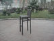 Resin Wicker Bar Set With Cushion , Black Bar Table With Glass