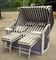 Outdoor Beach / Pool / Garden White Roofed Beach Chair & Strandkorb