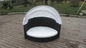 All Weather Garden Black Wicker Pet Bed With KD White Canopy