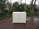 Resin Wicker Storage Box , Aluminum Frame White Rattan Cabinet