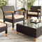 4pcs rattan sofas with wooden legs and arms