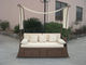 White Roofed Outdoor Rattan Daybed For Balcony / Poolside / Beach