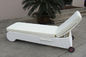 Patio Wicker Chaise Lounge , White Poolside / Balcony Lounger