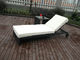 PE Rattan Sun Lounger , Cane Beach Lounge Chair With Side Table