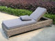 Foldable Rattan Sun Lounger , Outdoor Garden Cane Chaise Lounge Set