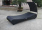 Comfortable Roofed Black Rattan Sun Lounger With White Cushion