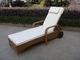 Comfortable All Weather Mobile Rattan Sun Lounger With Wheel
