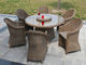 7pcs sofa dining sets round rattan wicker outdoor dining set.