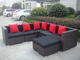Outdoor Rattan Sofa Set With Middle Sofa , Corner Sofa And Ottoman