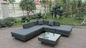 Modern Black Outdoor Rattan Sofa Set For Bar / Cafe / Balcony