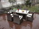 Rattan Garden Dining Sets , Washable Resin Wicker Patio Furniture