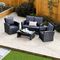 KD 5pcs Black Selling Well Rattan Wicker Outdoor Sofa Set